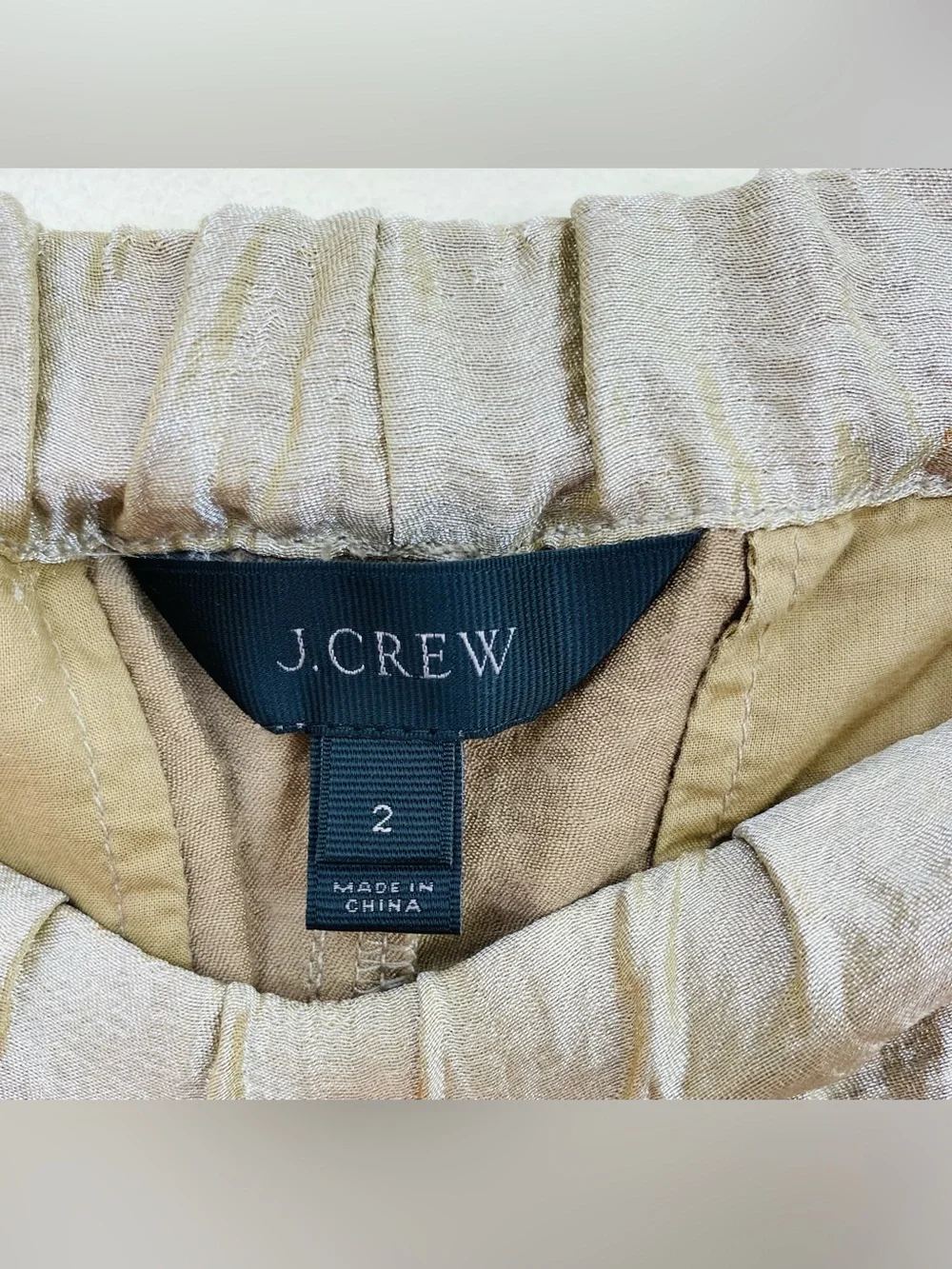 J.Crew Metallic Lamé Pull-on Jogger Drawstring Pants Size 2